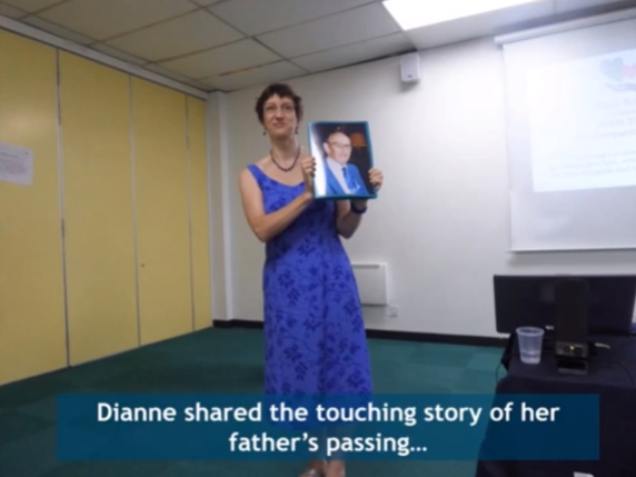 Dianne sharing the touching story of her father's passing...